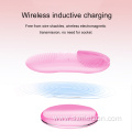 Wireless charging sonic silicone facial cleansing brush